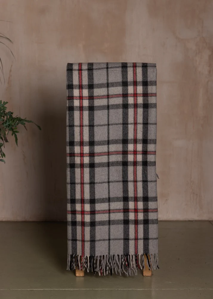 Wool Tartan Blanket - 60'' x 70'' - Thomson Grey - Image 3