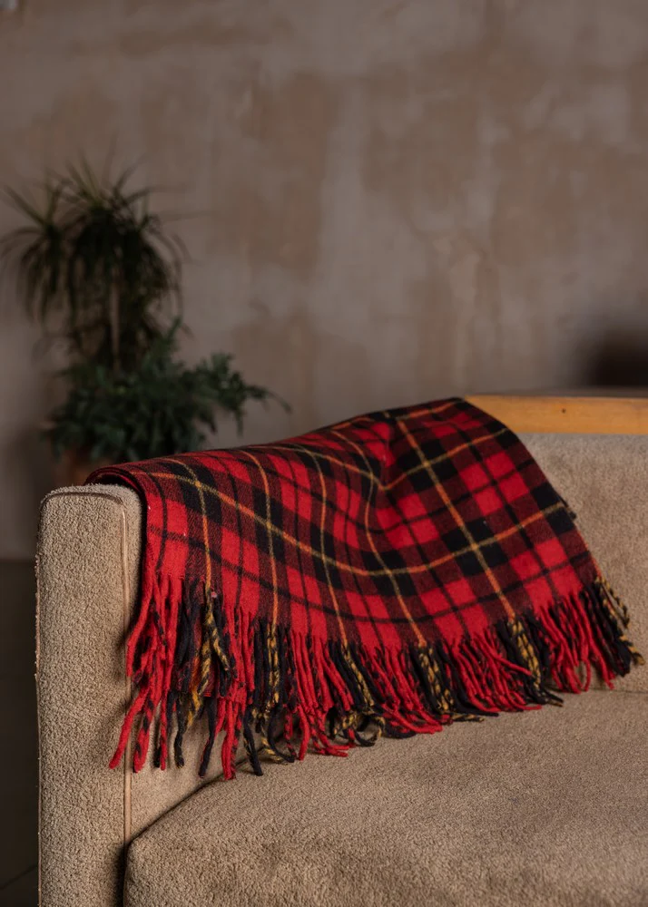 Wool Tartan Blanket - 60'' x 70'' - Wallace - Image 3