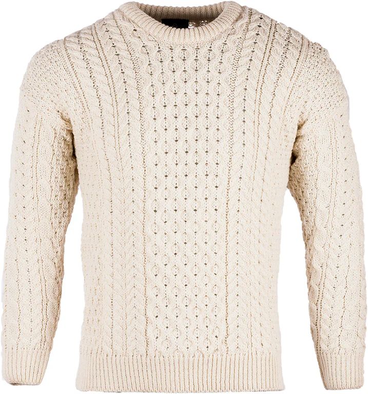 Unisex Worsted Wool Crew Neck Jumper by Aran Mills - 3 Colours - Image 3