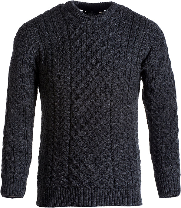 Unisex Worsted Wool Crew Neck Jumper by Aran Mills - 3 Colours - Image 4